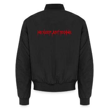 Techno Rave – No Sleep Just Techno - Unisex Bomberjacke - Schwarz - Hinten - AI Model Male 185 light (185cm)