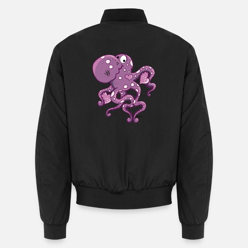 Verliebter Oktopus - Unisex Bomberjacke - Schwarz