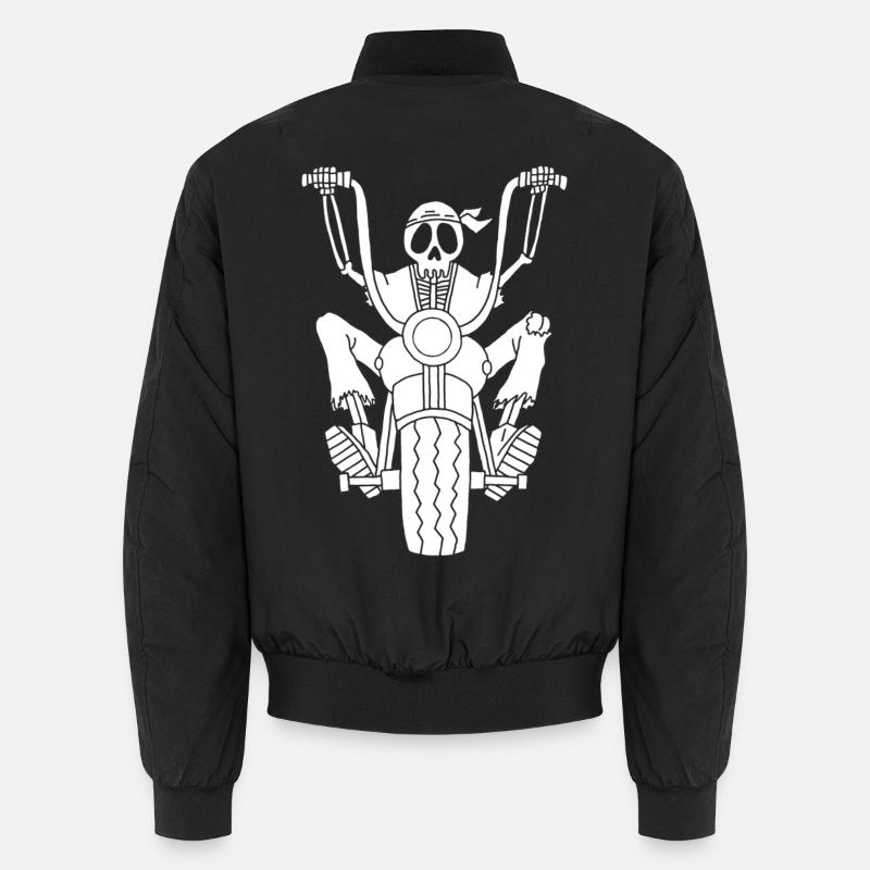Squelette motard blanc Bomber unisexe