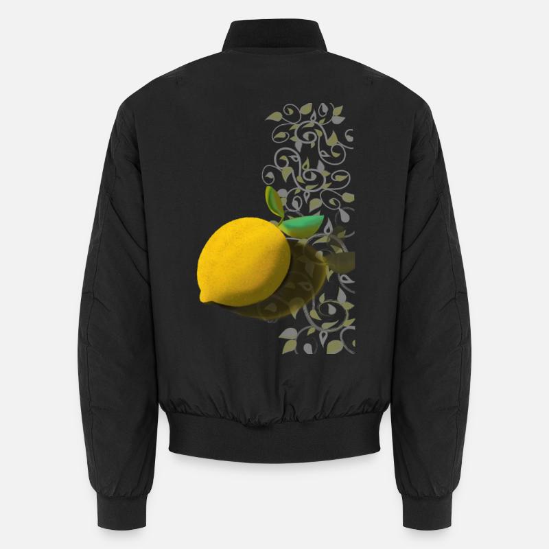 Lemon and Delicate Tendrils - Unisex Bomber Jacket - black