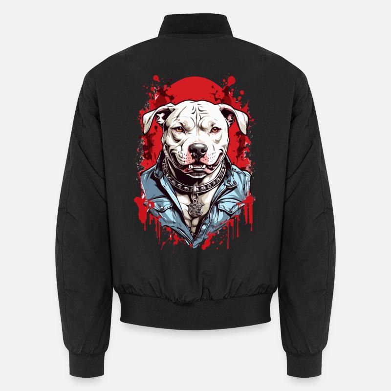 Hunderasse Pitbulls - Unisex Bomberjacke - Schwarz