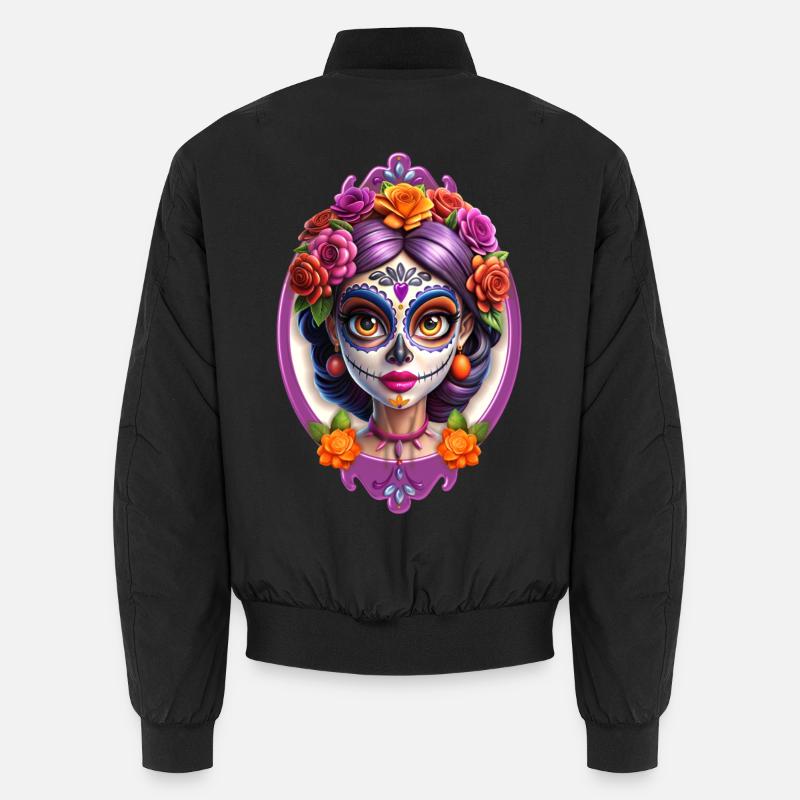 Mexican Dia de Muertos Sugar skull Unisex Bomber Jacket