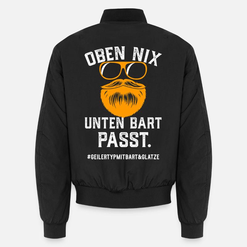 Geiler Typ Mit Bart Und Glatze Bartträger Vollbart Unisex Bomberjacke