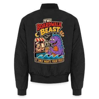 Bête du Promenade – Monstre drôle de frites - Bomber unisexe - noir - Dos - AI Model Male 185 light (185cm)