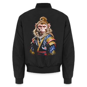 Samurai-Affe - Unisex Bomberjacke - Schwarz - Hinten - AI Model Male 185 light (185cm)