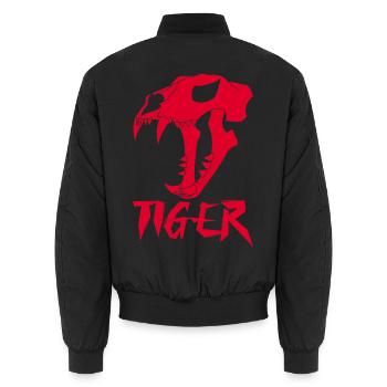 Tigerschädel (Rot) - Unisex Bomberjacke - Schwarz - Hinten - AI Model Male 185 light (185cm)
