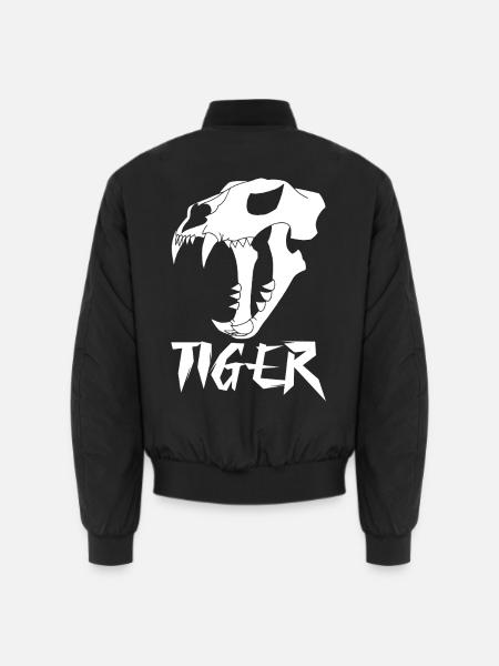 Tigerschädel (Weiß) - Unisex Bomberjacke - Schwarz