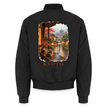 Kyoto Japan Vintage Frühlingsanhänger - Unisex Bomberjacke - Schwarz - Hinten - AI Model Male 185 light (185cm)