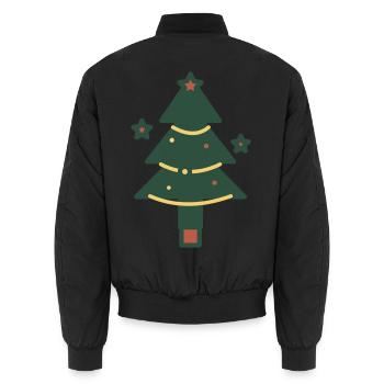 Minimaler Weihnachtsbaum mit Lichtern - Unisex Bomberjacke - Schwarz - Hinten - AI Model Male 185 light (185cm)