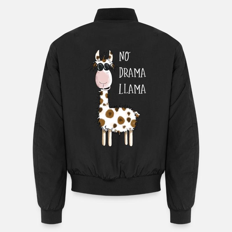 No Drama Llama - Lama Mit Sonnenbrille - Fun Comic Unisex Bomberjacke