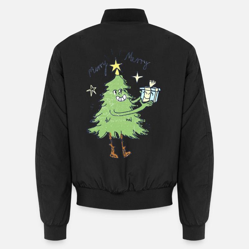 Weihnachtsbaum - Unisex Bomberjacke - Schwarz