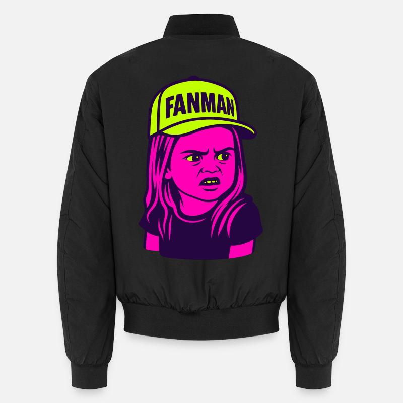 FANMAN Pop-Art-Mädchen mit Cap - Unisex Bomberjacke - Schwarz