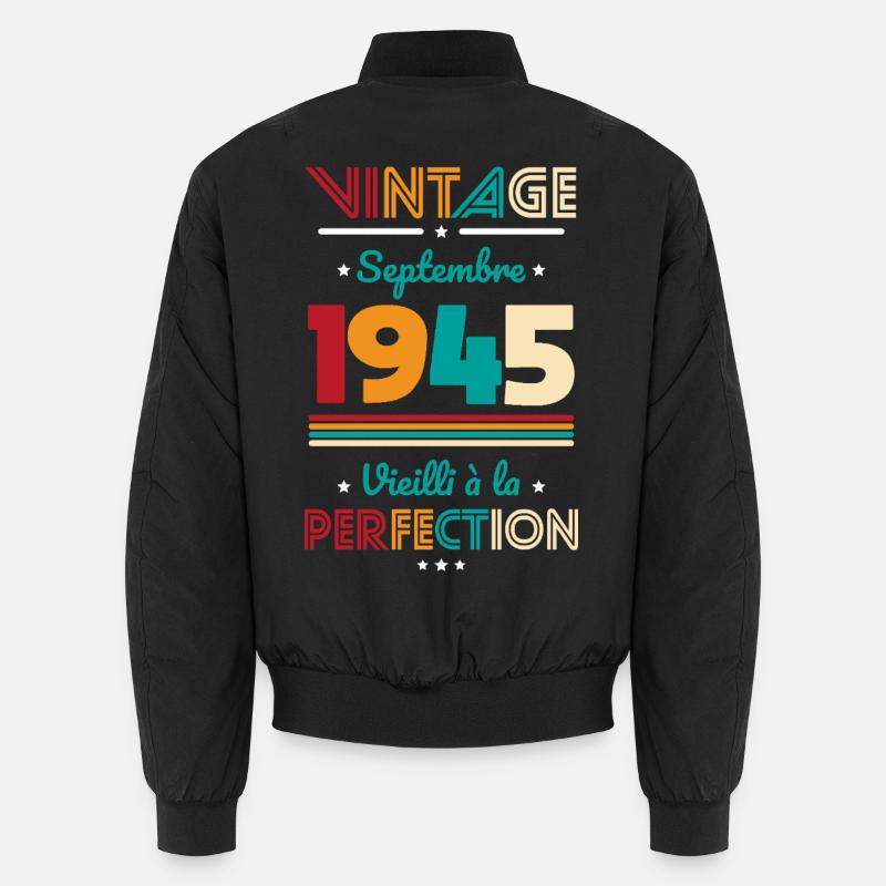 80th Birthday - Vintage - September 1945 Unisex Bomber Jacket