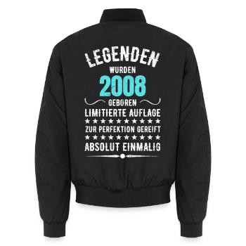 Édition Limitée 2007 18ème Cadeau d’Anniversaire - Bomber unisexe - noir - Dos - AI Model Male 185 light (185cm)