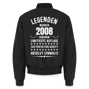 Édition Limitée 2007 18ème Cadeau d’Anniversaire - Bomber unisexe - noir - Dos - AI Model Male 185 light (185cm)