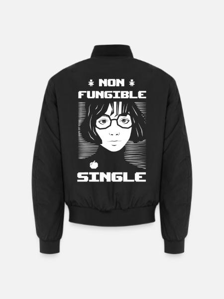 Non Fungible Single Unersetzbares Mädchen Design - Unisex Bomberjacke - Schwarz