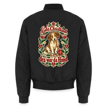Christkindl des war da Hund - Unisex Bomberjacke - Schwarz - Hinten - AI Model Male 185 light (185cm)