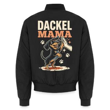 Dackel Mama Pfoten High Five Hundeliebe Spruch - Unisex Bomberjacke - Schwarz - Hinten - AI Model Male 185 light (185cm)