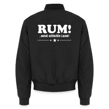 Rum trinken Schlechte Laune Alkohol Saufen Party - Unisex Bomberjacke - Schwarz - Hinten - AI Model Male 185 light (185cm)