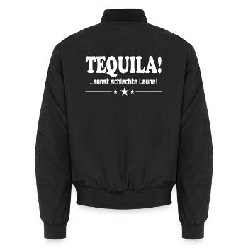Tequila trinken Schlechte Laune Alkohol Saufen - Unisex Bomberjacke - Schwarz - Hinten - AI Model Male 185 light (185cm)