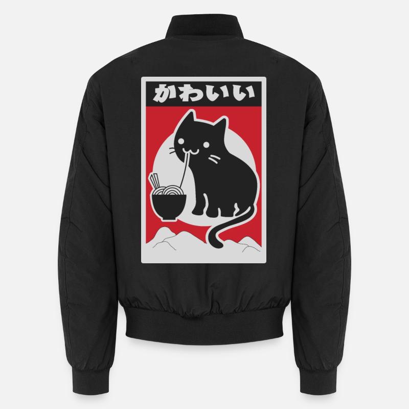 neko black love ramen - Unisex Bomber Jacket - black