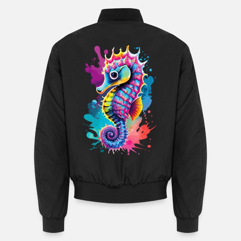 Seepferd Farbenfroh - Hippocampus Seepferdchen Unisex Bomberjacke