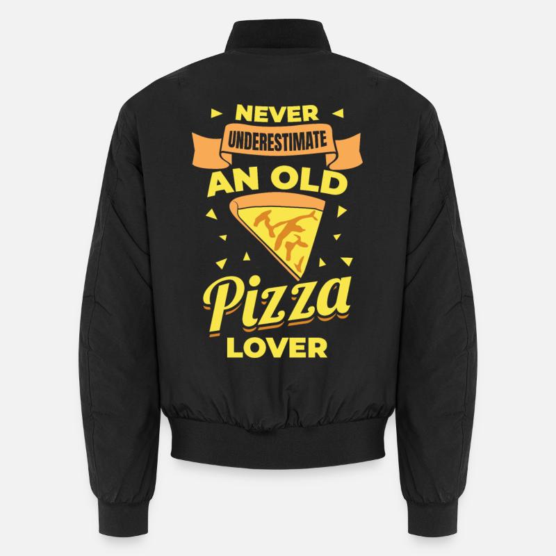 Never underestimate old pizza lovers Unisex Bomber Jacket