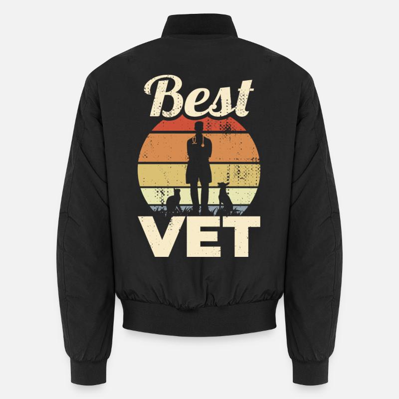 Bester Tierarzt - Unisex Bomberjacke - Schwarz