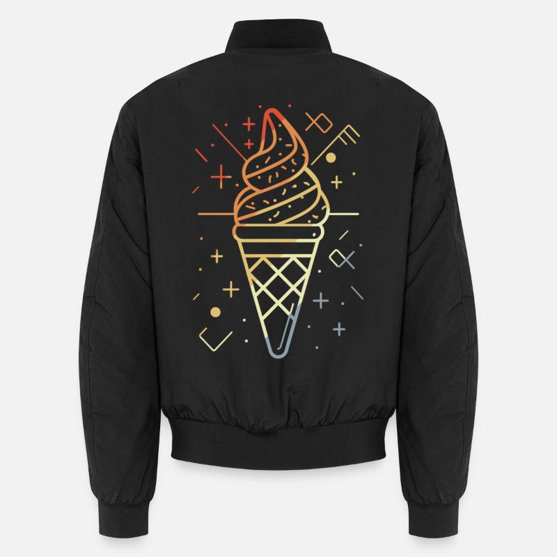 cream cone sketch retro style Unisex Bomber Jacket