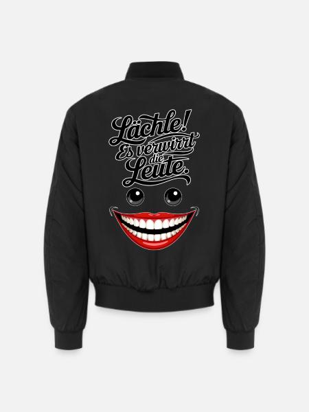 Always smiling - Unisex Bomber Jacket - black