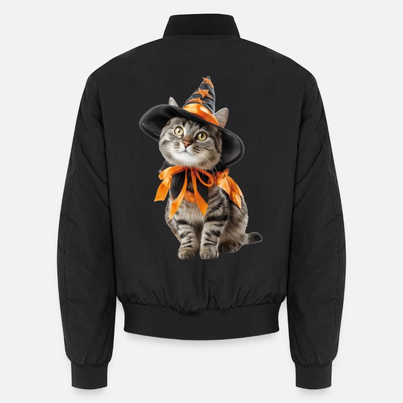 Katze Hexen Zauberer Kostüm Halloween Unisex Bomberjacke