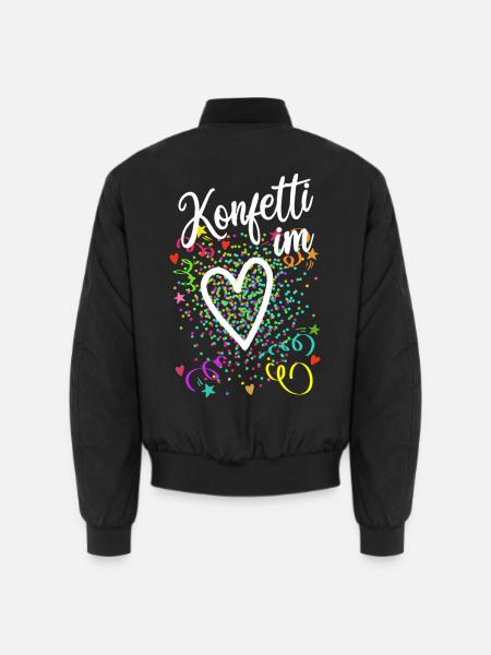 Konfetti im Herzen - Karneval im Blut - Unisex Bomberjacke - Schwarz