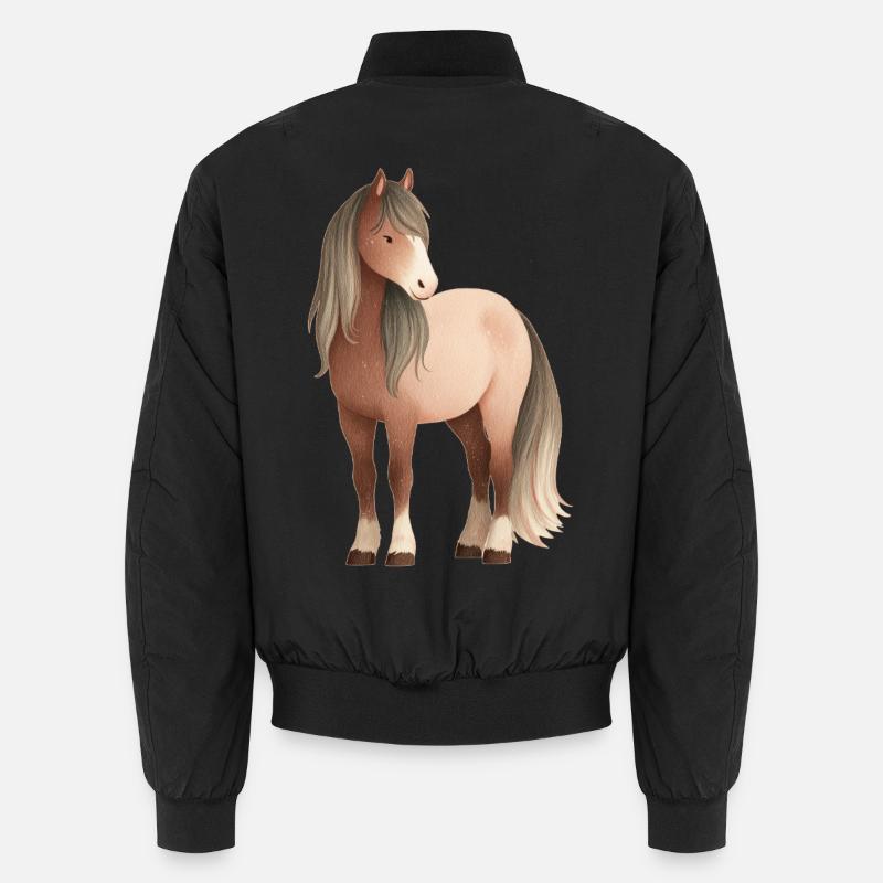 Pferd - Unisex Bomberjacke - Schwarz