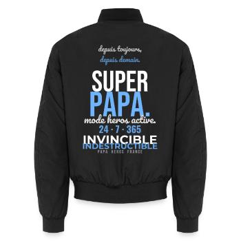 Papa Héros 24/7 - Bomber unisexe - noir - Dos - AI Model Male 185 light (185cm)