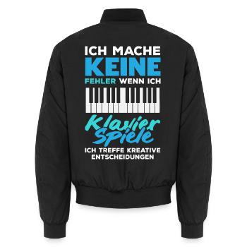 Piano Klavier Musiker Geschenk Geschenkidee - Unisex Bomberjacke - Schwarz - Hinten - AI Model Male 185 light (185cm)