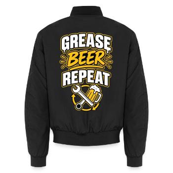 Bierliebhaber Brauerei Bier Fan Geschenk - Unisex Bomberjacke - Schwarz - Hinten - AI Model Male 185 light (185cm)
