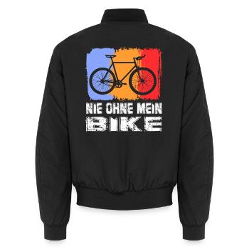 Nie ohne mein Bike Sprüche Fahrrad fahren Bike - Unisex Bomberjacke - Schwarz - Hinten - AI Model Male 185 light (185cm)