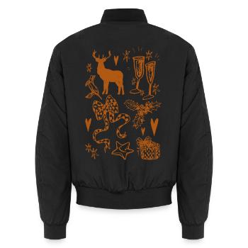 WEIHNACHTSSAMMLUNG - Unisex Bomberjacke - Schwarz - Hinten - AI Model Male 185 light (185cm)