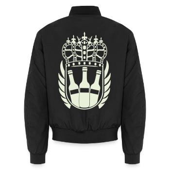 Königliches Bier Logo - Unisex Bomberjacke - Schwarz - Hinten - AI Model Male 185 light (185cm)