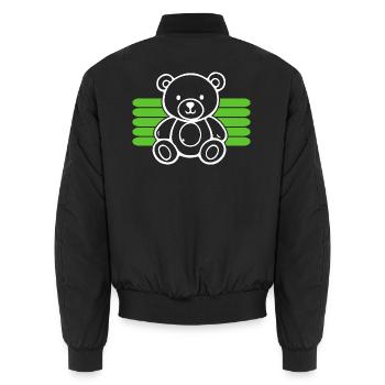 Baby Spielzeug Teddybär Stofftier lustige Sprüche - Unisex Bomberjacke - Schwarz - Hinten - AI Model Male 185 light (185cm)