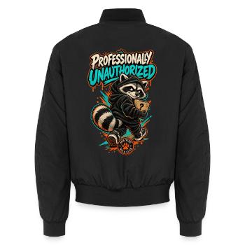 RobVibe Wild Club – Beruflich nicht zugelassen - Unisex Bomberjacke - Schwarz - Hinten - AI Model Male 185 light (185cm)