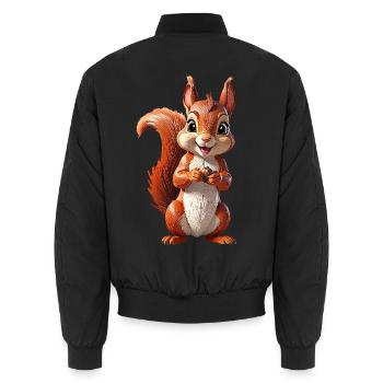 Eichhoernchen - Unisex Bomberjacke - Schwarz - Hinten - AI Model Male 185 light (185cm)