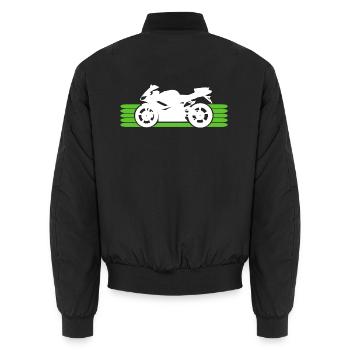 Motorrad fahren Motorradfahrer Motorradfahrerin - Unisex Bomberjacke - Schwarz - Hinten - AI Model Male 185 light (185cm)