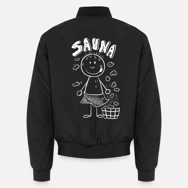 Dampf Sauna Strichmännchen Unisex Bomberjacke