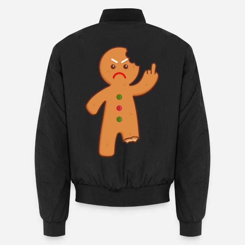 Lebkuchenmann Stinkefinger Mittelfinger Unisex Bomberjacke