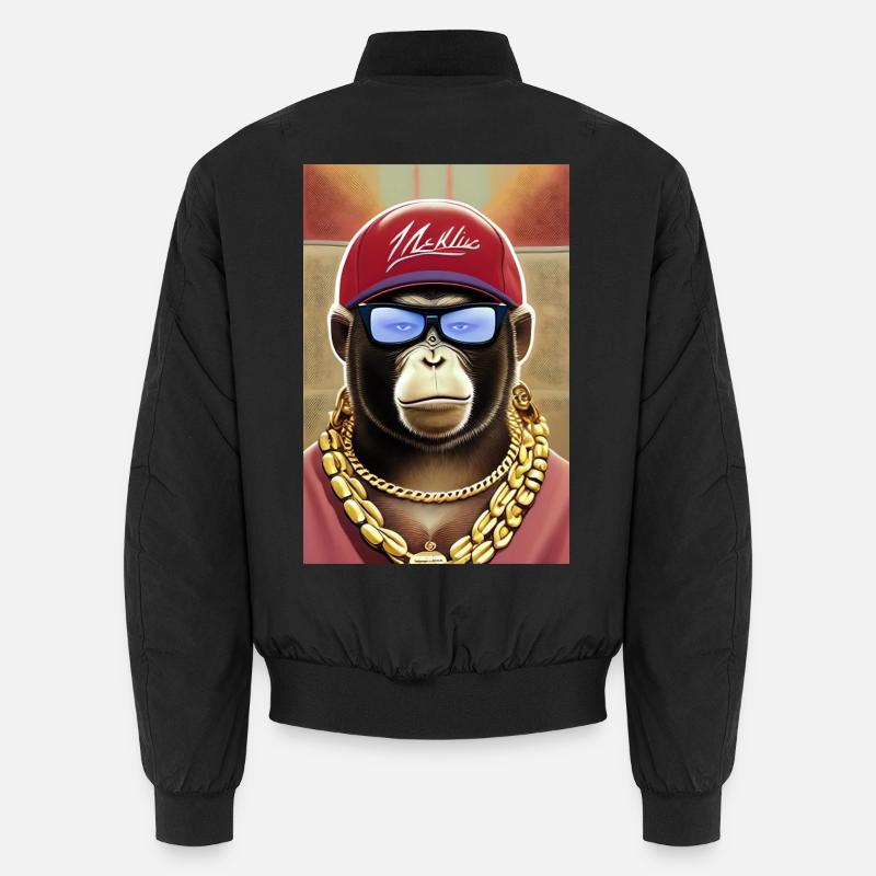Cooler Affe mit Sonnenbrille - Unisex Bomberjacke - Schwarz
