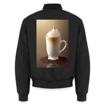 Café, grains de café - Bomber unisexe - noir - Dos - AI Model Male 185 light (185cm)