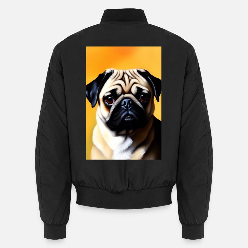 Pug Dog - Unisex Bomber Jacket - black