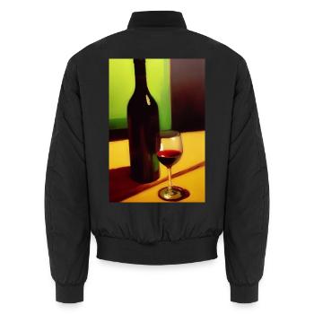 Wein Trinker - Unisex Bomberjacke - Schwarz - Hinten - AI Model Male 185 light (185cm)