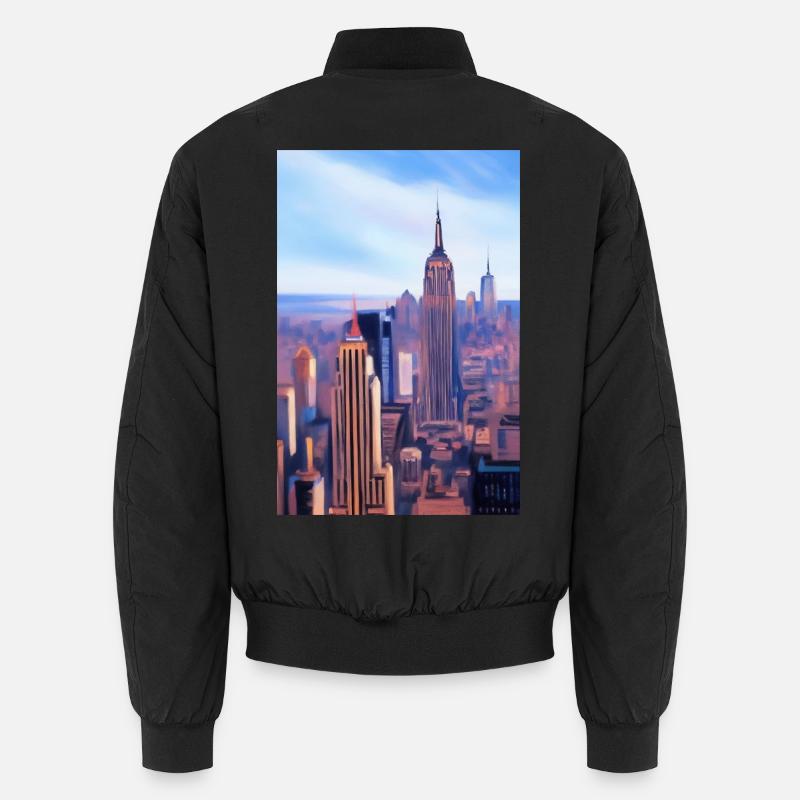 New York City Skyline - Unisex Bomber Jacket - black